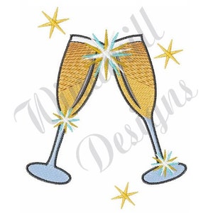 Champagne Toast - Machine Embroidery Design, Embroidery Designs, Machine Embroidery, Embroidery Patterns, Embroidery Files, Instant Download