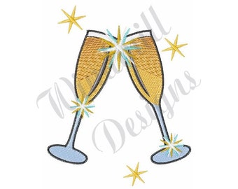 Champagne Toast - Machine Embroidery Design, Embroidery Designs, Machine Embroidery, Embroidery Patterns, Embroidery Files, Instant Download