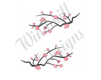 Japanese Cherry Blossoms Machine Embroidery Design, Embroidery Designs, Machine Embroidery, Embroidery Patterns & Files, Instant Download
