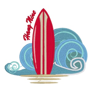 Surfboard - Machine Embroidery Design, Embroidery Designs, Machine Embroidery, Embroidery Patterns, Embroidery Files, Instant Download