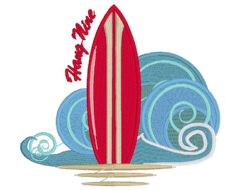Surfboard - Machine Embroidery Design, Embroidery Designs, Machine Embroidery, Embroidery Patterns, Embroidery Files, Instant Download