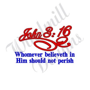 John 3:16 - Machine Embroidery Design, Embroidery Designs, Machine Embroidery, Embroidery Patterns, Embroidery Files, Instant Download
