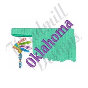 Estado de Oklahoma - Diseño de bordado a máquina, diseños de bordado, bordado a máquina, patrones de bordado, archivos de bordado, descarga instantánea