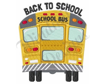 Back To School Bus Machine Embroidery Design, Embroidery Designs, Machine Embroidery, Embroidery Patterns, Embroidery File, Instant Download