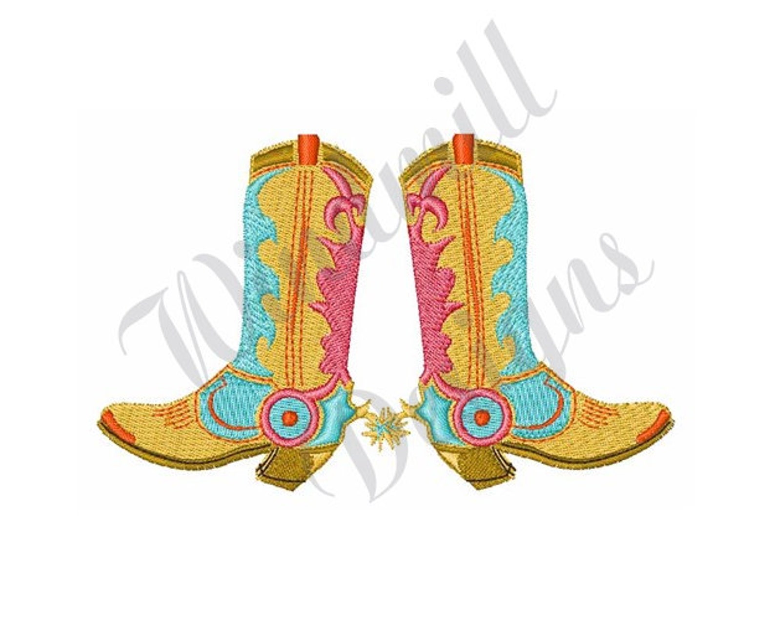 Cowboy Boots Machine Embroidery Design Embroidery Designs Etsy