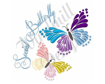 Social Butterfly -Machine Embroidery Design, Embroidery Designs, Machine Embroidery, Embroidery Patterns, Embroidery Files, Instant Download