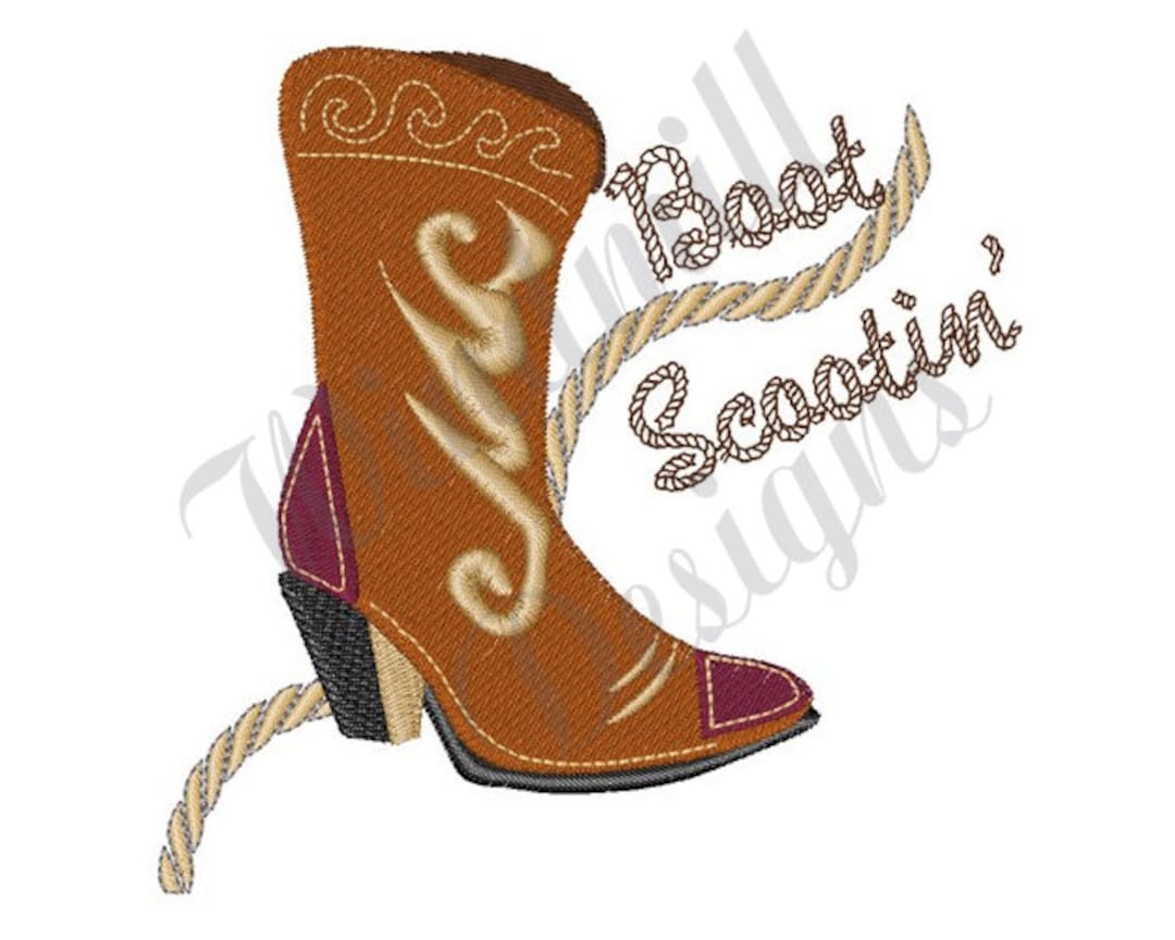 Cowboy Boot Machine Cowboy Boot Scootin Machine Embroidery Design, Embroidery Designs ...