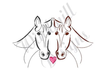 Outlined Horses - Machine Embroidery Design, Embroidery Designs, Machine Embroidery, Embroidery Patterns, Embroidery Files, Instant Download