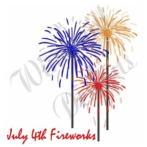 July 4Th Fireworks Machine Embroidery Design, Embroidery Designs, Machine Embroidery, Embroidery Patterns, Embroidery File, Instant Download