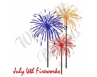 Motif de broderie machine feu d'artifice du 4 juillet, motifs de broderie, broderie machine, motifs de broderie, fichier de broderie, téléchargement immédiat