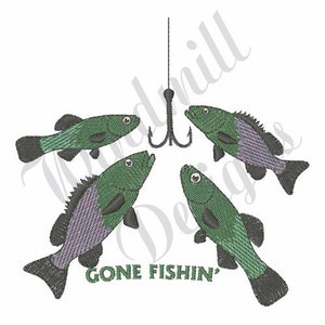 Gone Fishing - Machine Embroidery Design, Embroidery Designs, Machine Embroidery, Embroidery Patterns, Embroidery Files, Instant Download