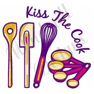 Kiss The Cook - Machine Embroidery Design, Embroidery Designs, Machine Embroidery, Embroidery Patterns, Embroidery Files, Instant Download