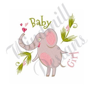 Baby Girl Elephant Machine Embroidery Design, Embroidery Designs, Machine Embroidery, Embroidery Patterns, Embroidery File, Instant Download
