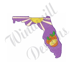Sunshine Florida State - Machine borduurwerk ontwerp, borduurwerk ontwerpen, machine borduurwerk, borduurpatronen en bestanden, instant download