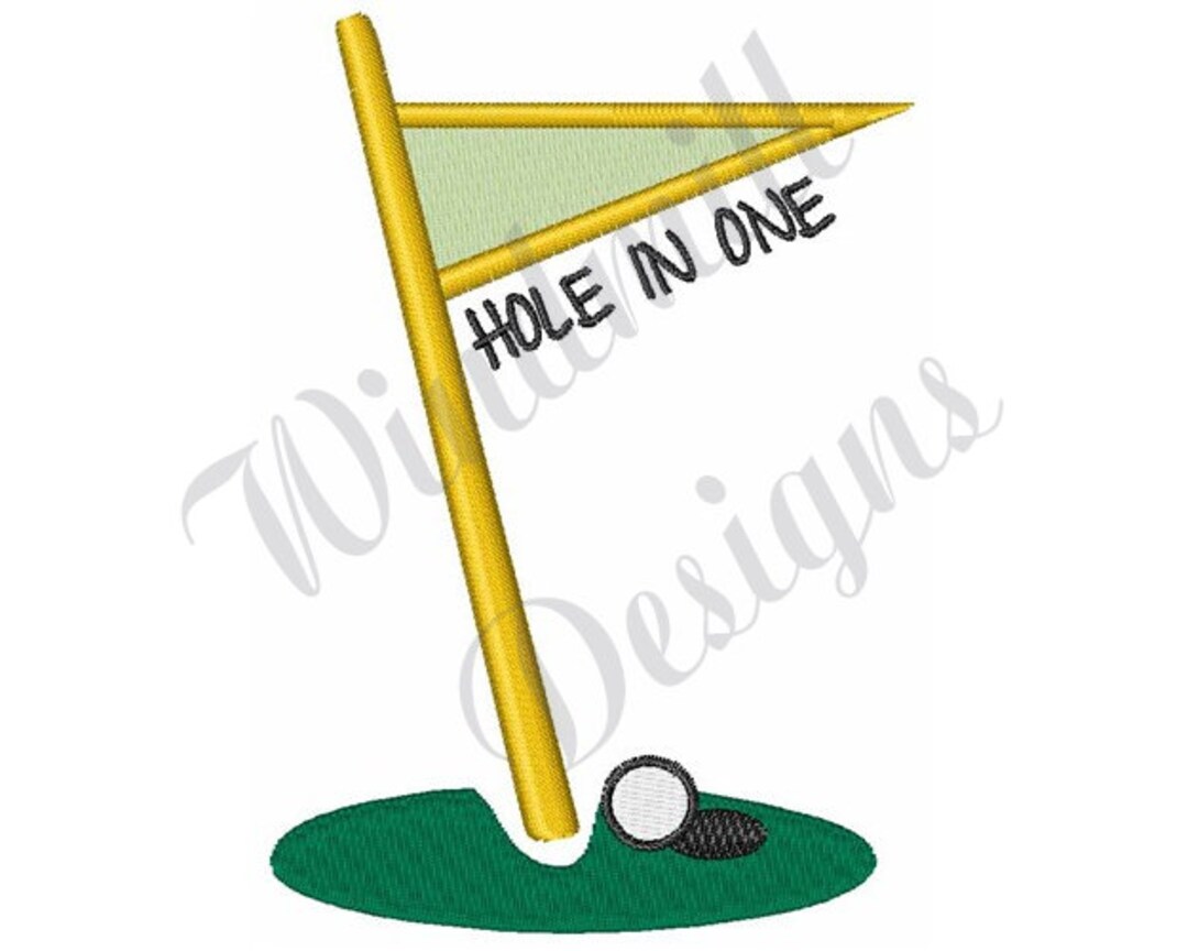 Golf Hole in One machine Embroidery Design, Embroidery Designs, Machine
