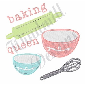 Baking Queen - Machine Borduurwerk Ontwerp, Borduurwerk Ontwerpen, Machine Borduurwerk, Borduurpatronen, Borduurbestanden, Instant Download