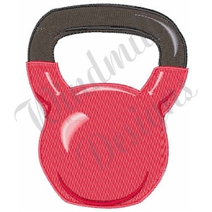 May include: Red and black kettlebell weight for exercise.