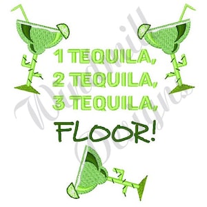 1 Tequila - Machine Embroidery Design, Embroidery Designs, Machine Embroidery, Embroidery Patterns, Embroidery Files, Instant Download