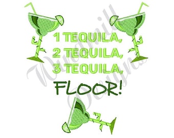 1 Tequila - Machine Embroidery Design, Embroidery Designs, Machine Embroidery, Embroidery Patterns, Embroidery Files, Instant Download