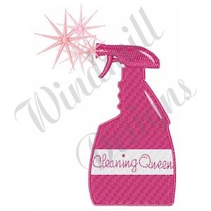 Spray do butelek Cleaning Queen – projekt haftu maszynowego, wzory haftu, haft maszynowy, wzory haftu, natychmiastowe pobieranie