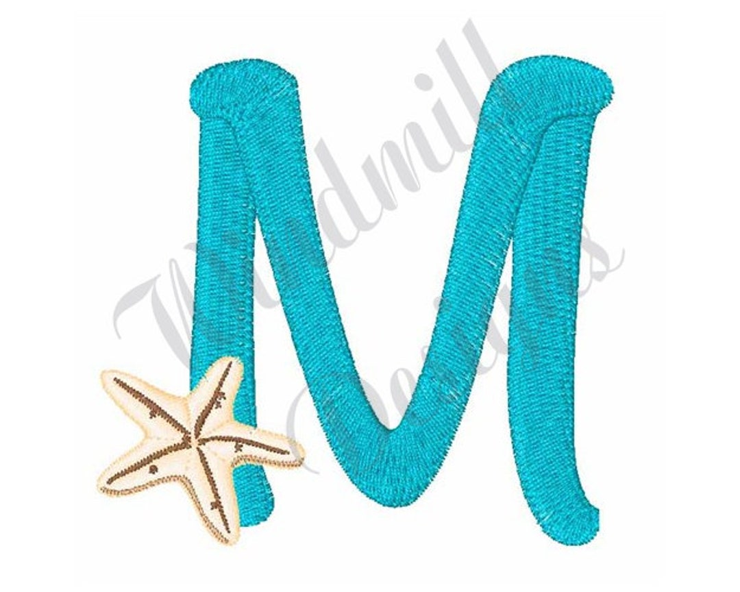 Seashell Font Uppercase Letter M - Machine Embroidery Design ...