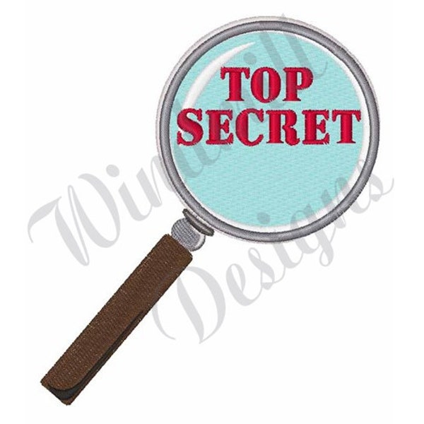 Top Secret Magnifying Glass - Machine Embroidery Design, Embroidery Designs, Embroidery Patterns, Embroidery Files, Instant Download