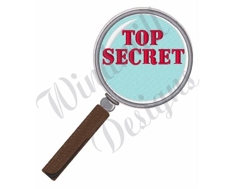 Top Secret Magnifying Glass Machine Embroidery Design Etsy