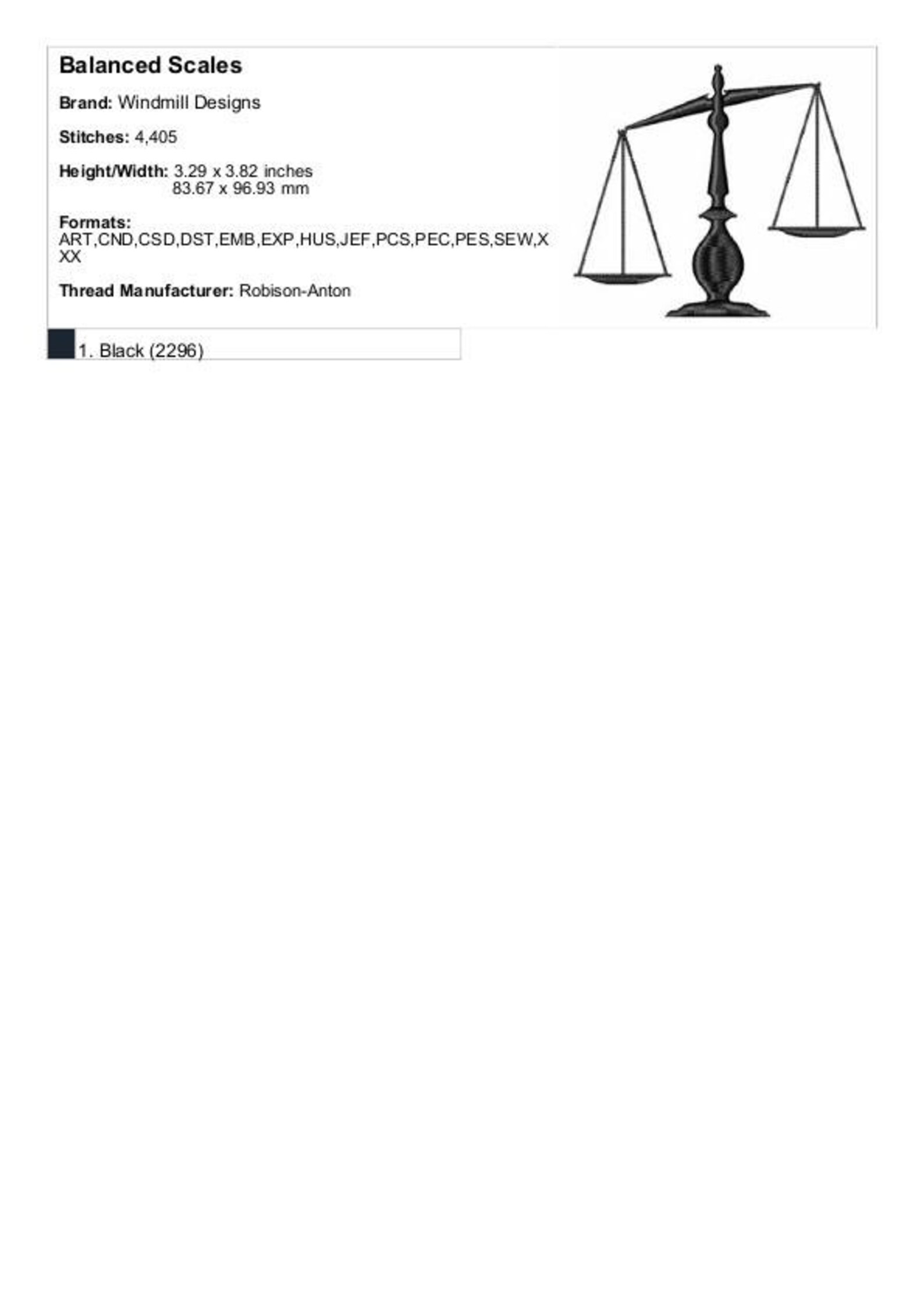 Scales of Justice Machine Embroidery Design Embroidery Etsy