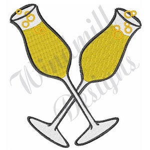 Champagne Flutes  Machine Embroidery Design, Embroidery Designs, Machine Embroidery, Embroidery Patterns, Embroidery Files, Instant Download