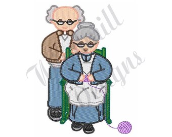 Grandparents, Grandma, Grandpa - Machine Embroidery Design, Embroidery Designs, Machine Embroidery, Embroidery Patterns, Instant Download