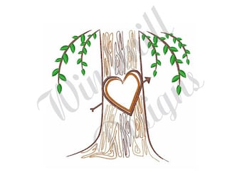 Árbol del Amor - Diseño de Bordado a Máquina, Diseños de Bordado, Bordado a Máquina, Patrones de Bordado, Archivos de Bordado, Descarga Instantánea
