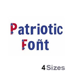 Patriotic  Machine Embroidery Font Instant Download Embroidery Alphabet BX Font
