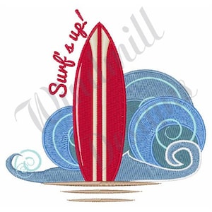 Surfs Up Surfboard Wave - Machine Embroidery Design, Embroidery Designs, Machine Embroidery, Embroidery Patterns & Files, Instant Download