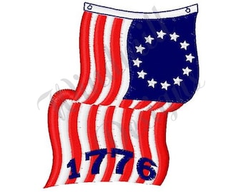 Betsy Ross Flag 1776 - Machine Embroidery Design