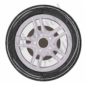 Pneumatici e ruote per auto: disegno di ricamo a macchina, disegni di ricamo, ricamo a macchina, modelli di ricamo, file di ricamo, download istantaneo