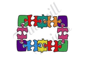 Autismus Puzzleteile - Maschinenstickerei, Stickmuster, Maschinenstickerei, Stickmuster & Dateien, Instant Download