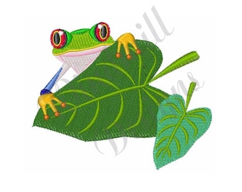 Frog & Leaf - Machine Embroidery Design, Embroidery Designs, Machine Embroidery, Embroidery Patterns, Embroidery Files, Instant Download