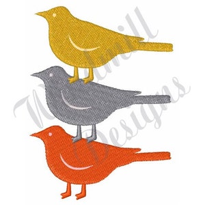 Three Birds - Machine Embroidery Design, Embroidery Designs, Machine Embroidery, Embroidery Patterns, Embroidery Files, Instant Download