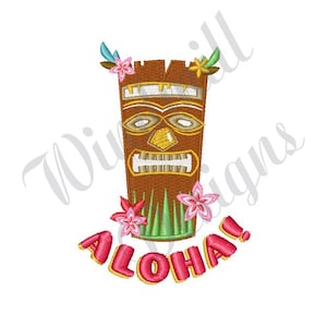 Tiki Aloha - Machine Embroidery Design, Embroidery Designs, Machine Embroidery, Embroidery Patterns, Embroidery Files, Instant Download