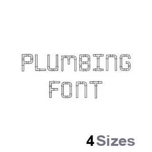Plumbing Machine Embroidery Font Instant Download Embroidery Alphabet BX Font