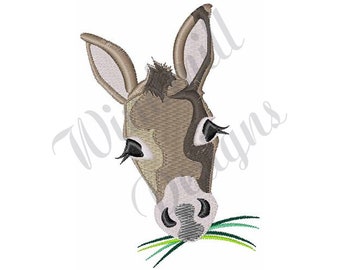 Testa d'asino - Disegno per ricamo a macchina, Disegni per ricamo, Ricamo a macchina, Modelli e file per ricamo, Download immediato