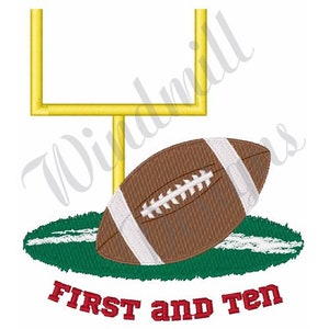 First And Ten Football - Machine Embroidery Design, Embroidery Designs, Machine Embroidery, Embroidery Patterns & Files, Instant Download