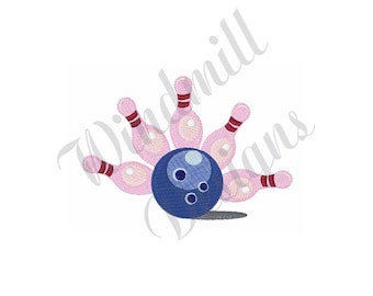 Bowling Ball & Pins - Machine Embroidery Design, Embroidery Designs, Machine Embroidery, Embroidery Patterns, Instant Download