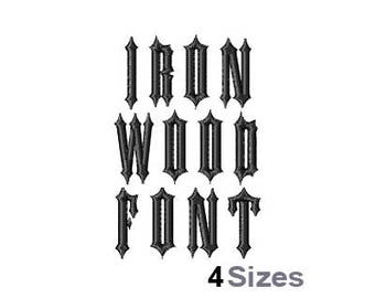 Iron Wood Font - Machine Embroidery Font, Embroidery Alphabet, Embroidery Designs, Embroidery Patterns, Embroidery Files, Instant Download