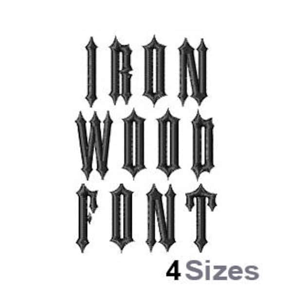 Iron Wood Font - Machine Embroidery Font, Embroidery Alphabet, Embroidery Designs, Embroidery Patterns, Embroidery Files, Instant Download