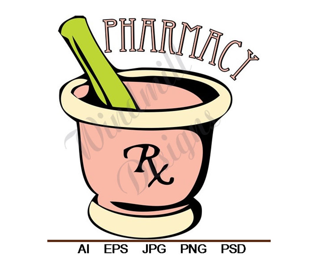 Pharmacy Rx Mortar and Pestle Svg Dxf Eps Png Jpg Etsy