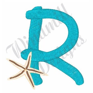 Sea Shell Rfont Seashell Font Uppercase Letter R - Machine Embroidery Design ...