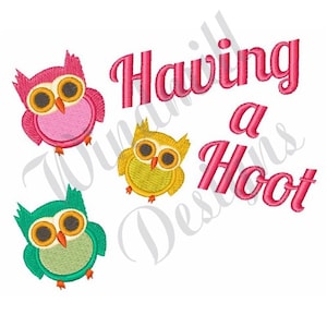 Owls Having A Hoot Machine Embroidery Design, Embroidery Designs, Machine Embroidery, Embroidery Patterns, Embroidery File, Instant Download