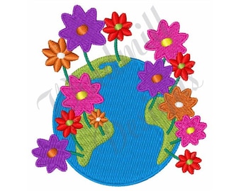 Spring Earth Flowers - Machine Embroidery Design, Embroidery Patterns, Embroidery Files, Machine Embroidery Designs, Embroidery Designs