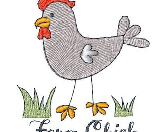 Farm Chick - Machine Embroidery Design, Embroidery Designs, Machine Embroidery, Embroidery Patterns, Embroidery Files, Instant Download